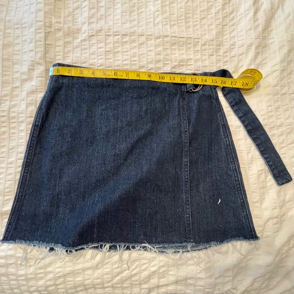Madewell Raw Hem Denim Wrap Mini Skirt - Picture 8 of 9